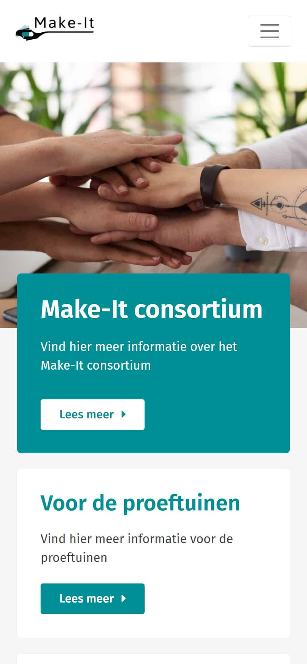 Make-It Consortium website - mobiel